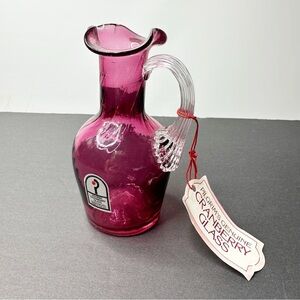 Pilgrims Cranberry Glass Pitcher